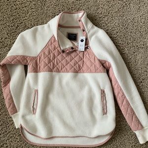 A&F asymmetrical snap-up fleece